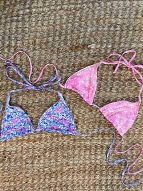 Bright Swimwear Floral Triangle Bikini Tops Bundle